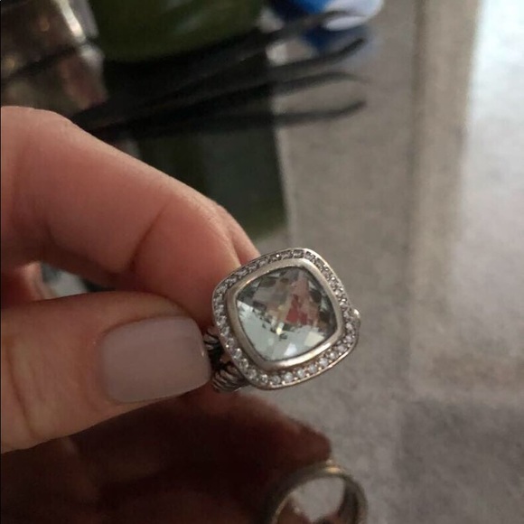 David Yurman Albion Ring Prasiolite & Diamonds - Picture 2 of 4